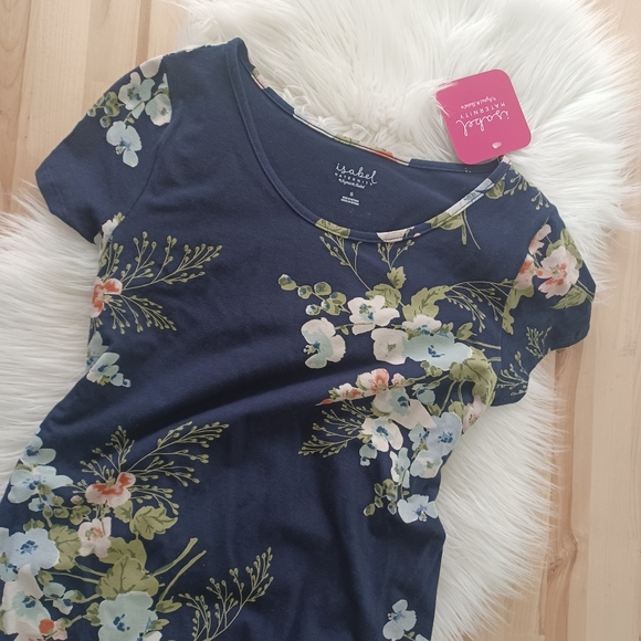 {Isabel Maternity} Navy Floral Bodycon Dress - Picture 5 of 7